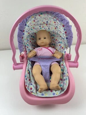 American Girl Bitty Baby TRAVEL SEAT & Baby Doll NEW Pink Purple *Read - Image 1 of 4