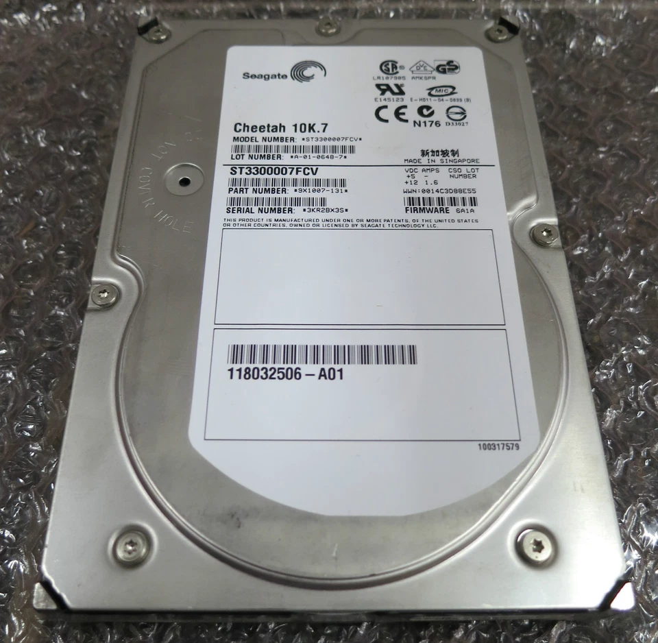 Seagate Cheetah ST3300007FCV 300GB 10K Rpm FC Hard Drive 9X1007-131 No Caddy - Image 1 of 1