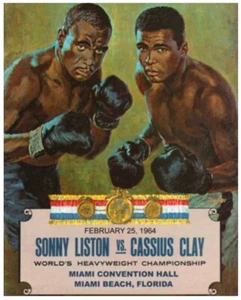 REPLICA New Muhammad Ali aka Cassius Clay vs. Sonny Liston Boxing Fight Poster - Picture 1 of 1