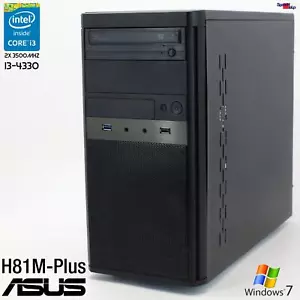 ORDENADOR PC ASUS H81M-PLUS INTEL CORE i3 4330 3500MHZ WINDOWS 7 10 500GB 8GB - Imagen 1 de 8