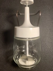 Vintage Glas Gemüse Nuss Zerkleinerer Weiß Kunststoff Glas MCM Extras EUC - Bild 1 von 3