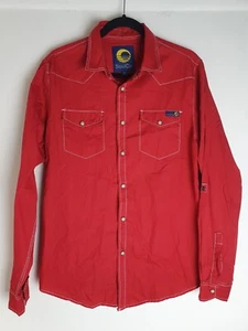 Soul Cal Mens Long Sleeve Shirt Western Pearl Snap Red Size Medium - Bild 1 von 5