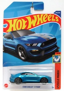 2022 Hot Wheels FORD SHELBY GT350R Blue Mustang #249/250 Muscle Mania 9/10 New - Picture 1 of 3