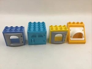 Lego Duplo Windows / Doors Yellow W/ Mixed Colors Set Of 4 Replacement Pieces - Picture 1 of 14