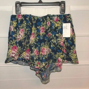 Banana Lemon Junior SMALL Navy Red Floral Print Shorts NWTS! - Picture 1 of 8