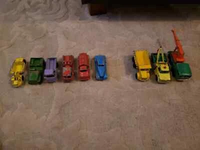 Lot of 9 - 5 Tootsie Toy Antique Die Cast Trucks + 3 Lesney Matchbox Cars + 1 - Image 1 of 4