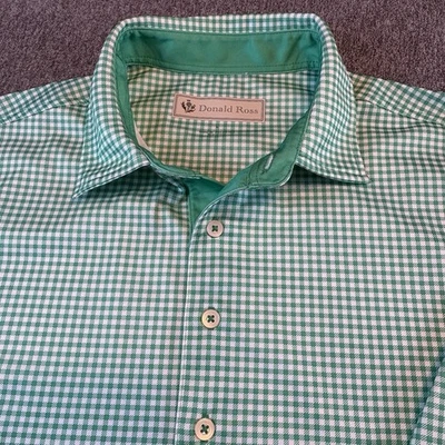 Camisa Polo Donald Ross Para Hombre XL Verde Cuadros Guinga Rendimiento Foto 1 de 4