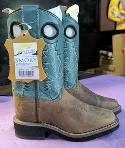 Smoky Mountain Boots Kids 10- New Turquoise, Square Toe - Picture 1 of 6