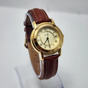 Reloj analógico vintage Guess QUARTZ para mujer con fecha marrón ST ACERO trasero - Imagen 1 de 9