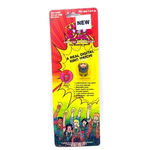 1990 Rare Captain Planet & The Planeteers Black Digital Ring Watch TBS NOS - Picture 1 of 2