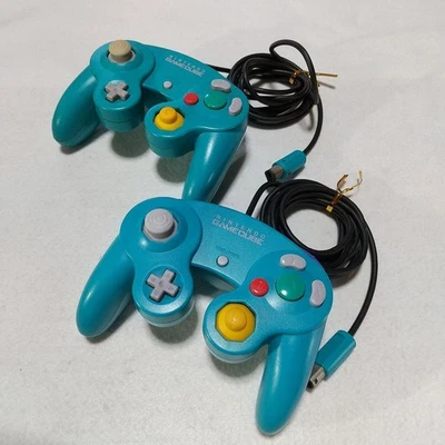 Nintendo GameCube Controllers (Set of 2) Emerald Blue - Image 1 of 4