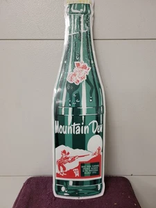 NEW MOUNTAIN DEW Bottle Metal / Tin Sign 22x6 Inches  - Picture 1 of 5