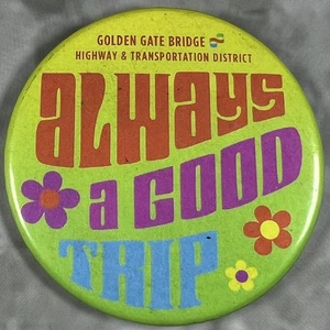 Golden Gate Bridge Transportation District VIntage Button Pin Back 2.5" Round - Picture 1 of 2