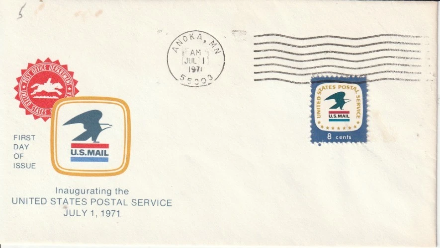 1396 8 cent Postal Service 7-1-71 FDC First Day Anoka Michigan - Image 1 of 1