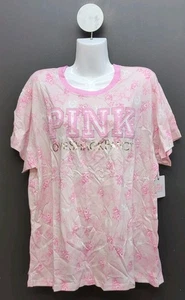 Victoria's Secret Pink x LoveShack ausgefallenes Campus Baumwoll-T-Shirt Large Beaux Icons - Bild 1 von 8