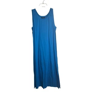 HANRO Womens Tank Sleep Lounge Maxi Dress Size M Cotton Shift Nightgown - Picture 1 of 10