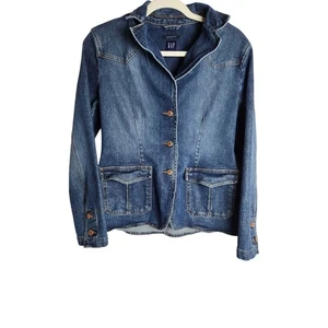 GAP Vintage Jeansjacke Gr. S geraffter Bund Y2K Retro Style Preppy Boho Klassiker - Bild 1 von 6