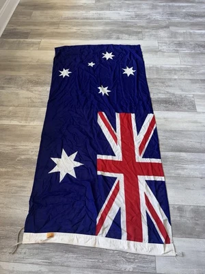 Vintage Large Australian Flag Made In Australia 70”x34” Good Shape! - Image 1 of 4