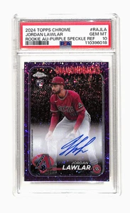 2024 Topps Chrome Jordan Lawlar Purple Speckle PSA 10 Rookie RC AUTO /299 - Picture 1 of 2