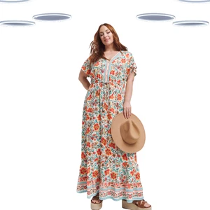 Ex Joe Browns Women's Short Sleeve Boho Belle Maxi Dress in Multicolour - Picture 1 of 4