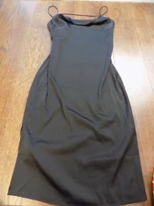Forever 21 Classy Sexy Long Satin Solid Black Evening Dress Empire Waist sz S - Picture 1 of 7