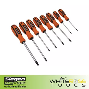 Siegen Screwdriver Trx-Star Torx Drive Set T8-T40 Soft Grip Handle Siegen 8pc - Picture 1 of 4