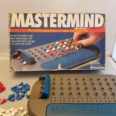 Jogo de tabuleiro MASTERMIND #3018 brinquedo completo vintage 1996 azul Pressman - Imagem 1 de 4