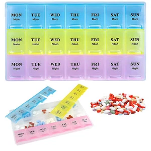 7 Day Pill Box 21 Compartment Organiser Weekly Medicine Tablet Storage Dispenser - Picture 1 of 12