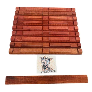 10 Lincoln tronco colore rovere rosso 3 tacche mezzo tondo piatto 7,5" base legno parti - Foto 1 di 4