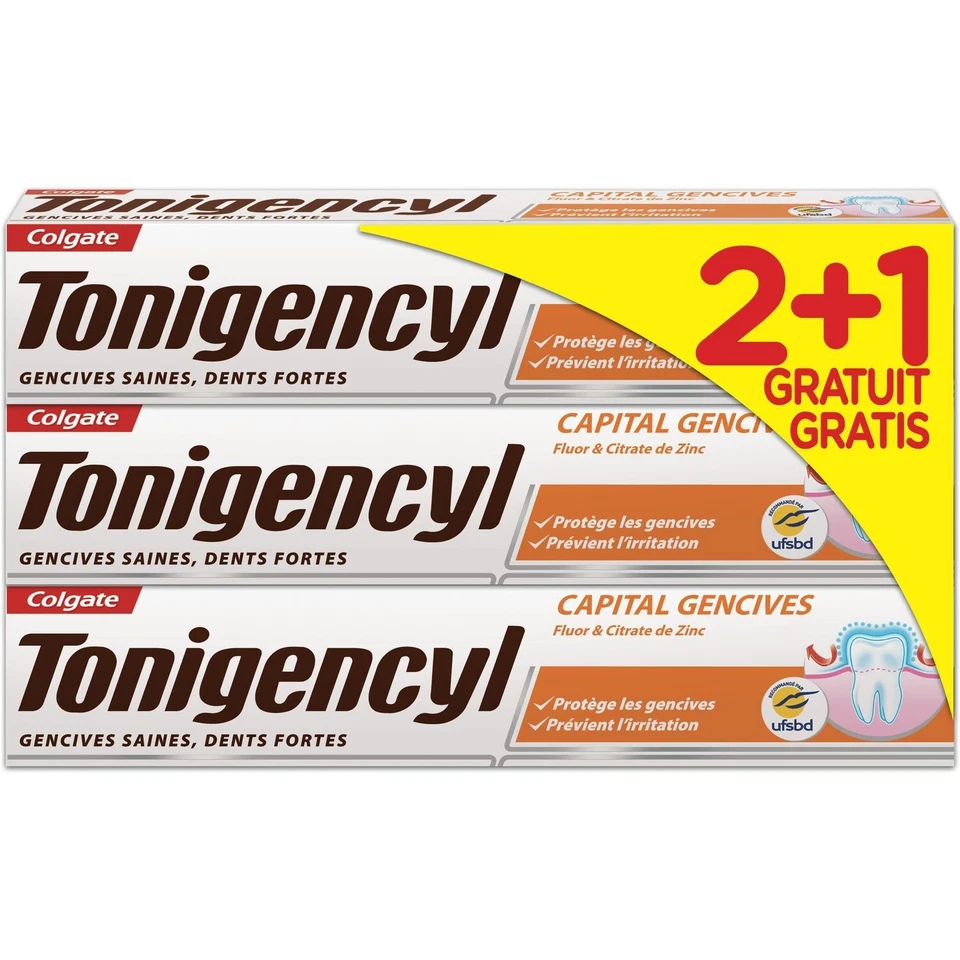 *Lot de 3* dentifrices COLGATE Tonigencyl Force gencives 75ml