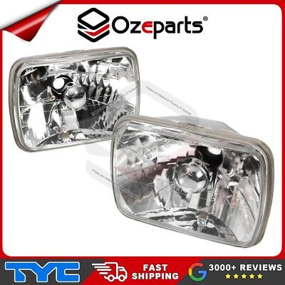Pair LH+RH Crystal Diamond Clear Head Light Lamp Glass For Toyota Hiace 82~04 - image 1 of 4