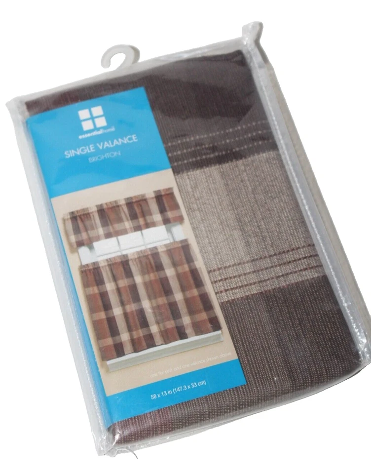 Cenefa individual Essential Home Brighton marrón a cuadros 58x13" Foto 1 de 1