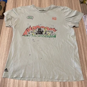 Adidas Marvel Hulk Green Cartoon Printing Short Sleeve Light Green FN1762 - Picture 1 of 8