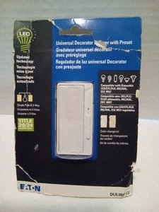 Eaton DUL06P-C2 Dekorator Dimmer Schalter mit voreingestellter weiß & elfenbein offene Box - Bild 1 von 5