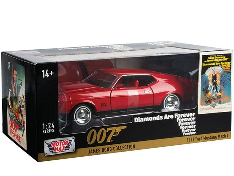 Motormax 1:24 James Bond 007 Diamonds Are Forever 1971 Ford Mustang Mach I rojo Foto 1 de 1