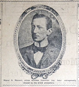 1910 Montreal Newspaper Page - Marconi Stock Trading $1.50, Selling for $5.00 - Picture 1 of 3