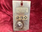 Old Car Wash coin acceptor Slot and Turn Knob Metal Plate Front 6” X 10 3/4”