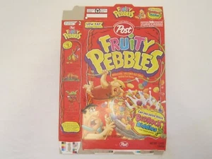 Empty Cereal Box 1995 FRUITY PEBBLES Bedrock Riddles 13 oz [A6d7] - Picture 1 of 2