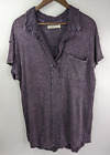 Free People We The Free Women's Collared Pocket Linen Cotton Large Intergalactic