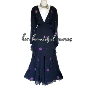 ASOS EMBROIDERED FLORAL MAXI OCCASION PARTY DRESS SIZE 18 - Picture 1 of 6