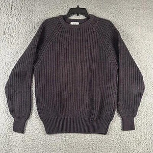 Vintage 80's GAP Sweater Men Large L Blue Chunky Knit Crewneck Ramie Blend - Picture 1 of 10