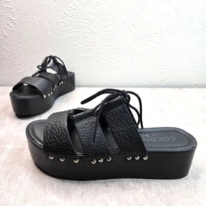 Sandali con plateau Matisse Coconuts taglia 8 neri borchie flatform larghi slides - Foto 1 di 10
