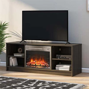 Mainstays Fireplace TV Stand, for TVs up to 55", Espresso - Picture 1 of 6