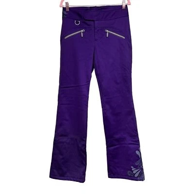 Calça de esqui/neve Athleta design floral concha macia forrada de lã roxa tamanho 6 altura - Imagem 1 de 4