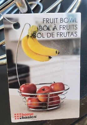 Frutero/cesta con árbol de plátano plateado Home Basics Wire Collection NUEVO Foto 1 de 3