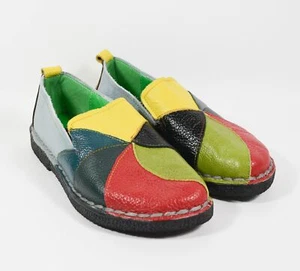 Unmarkierter Trsorini? Bunte Leder Patchwork Slipper Halbschuhe Schuhe Korea 255 - Bild 1 von 7