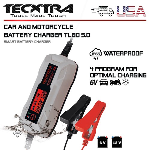 TECXTRA Tools Smart Charger Fast Car Battery 5AMP 6V/12V - FREE ...