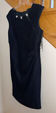 Women’s Formal Cocktail Dress Size 12, 14, 16 R&M Black Sparkle Glitter Sheath