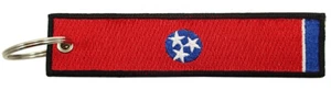 TENNESSEE Flag Key Chain, 100% Embroidered - Titans Volunteers Memphis Nashville - Picture 1 of 2