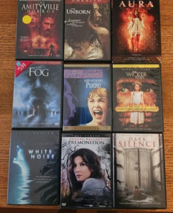 9 Horror Scary Supernatural Movies DVD Lot: Amityville UnBorn Aura Fog Psycho +4 - Picture 1 of 2